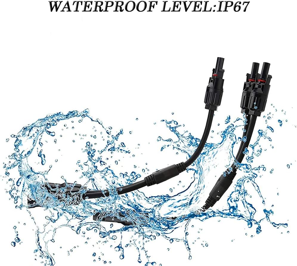 1000W 12V/24V PWM Wind Solar Hybrid Charge Controller + Y Branch Connector 2 to 1 Parallel Adapter Cable Wire