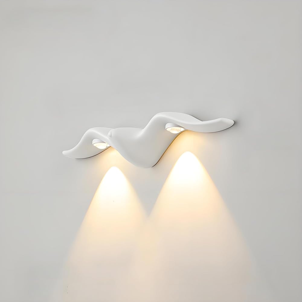 Outdoor Wall Lights Exterior/Interior LED Wall Sconces Waterproof Seagull Aluminum Outdoor Lighting Fixture Hardwired Porch Light Modern Black 12W 3000K Warm