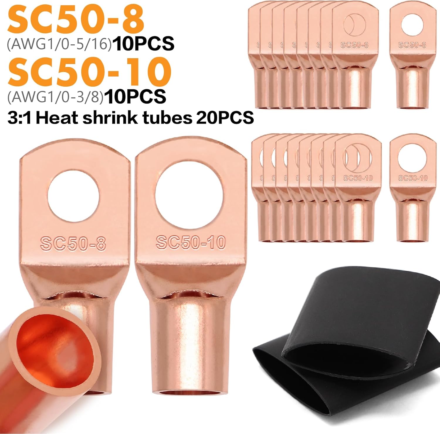 Jeemiter 1/0 Gauge CCA Wire Kit - 20ft Red & 20ft Black with Free Wire Cutter | Car Amplifier Power & Ground Cable for Big 3 Upgrade, Solar, RV