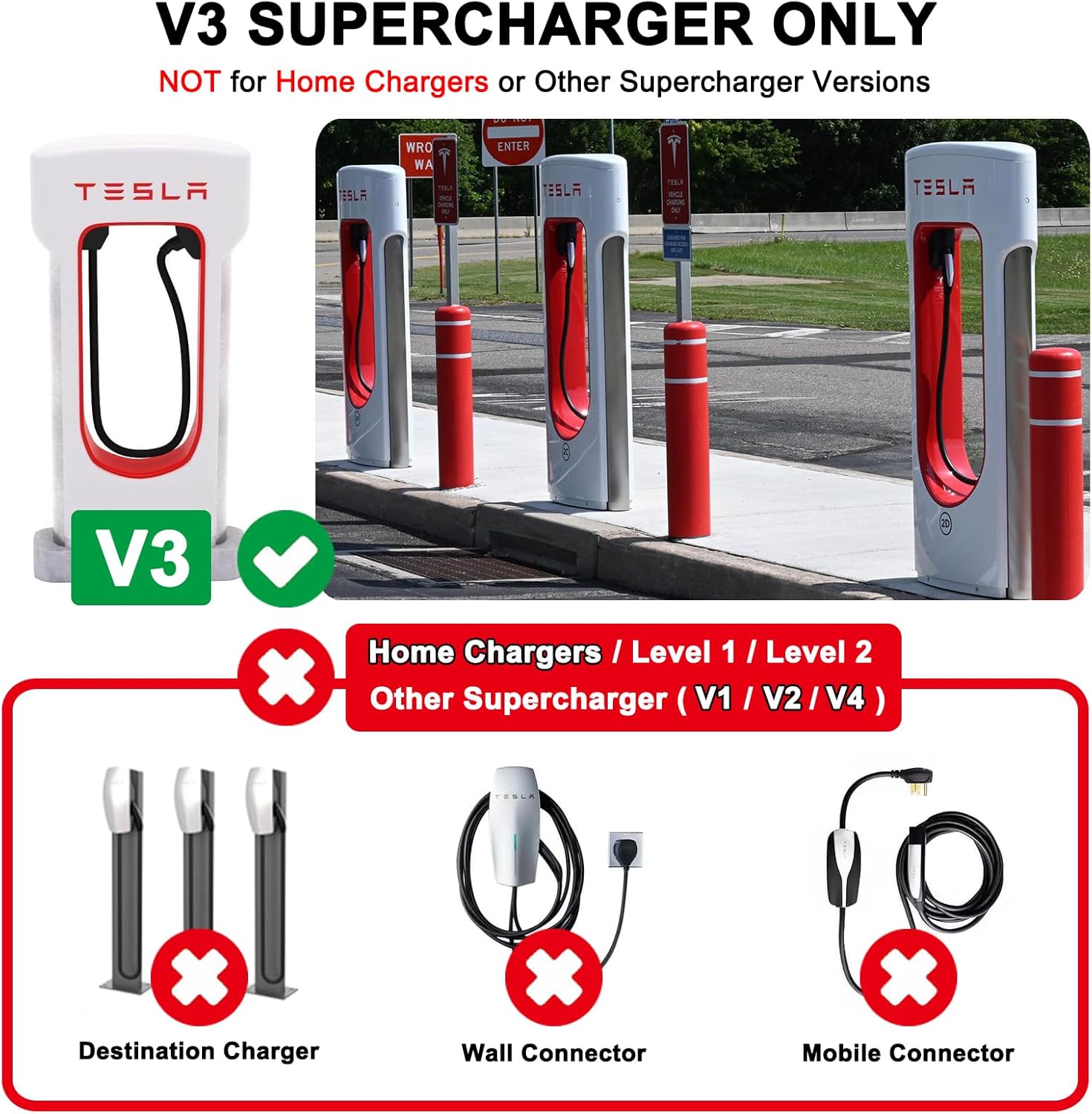 Tesla Supercharger Adapter, NACS to CCS Adapter, Fast Charge Your CCS1 EV at Tesla Superchargers, Electric Vehicle Charging Accessories for Ford, Rivian, GM, Volvo and Polestar EVs