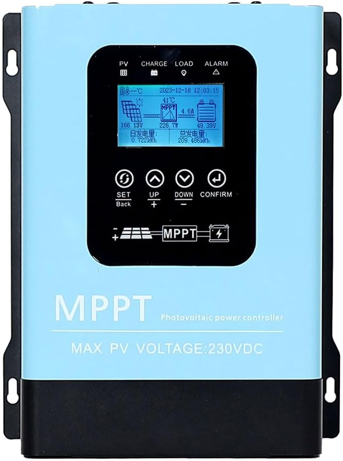 Y&H 60A MPPT Solar Charge Controller,12V 24V 36V 48V 60V 72V 84V 96V Solar Battery Regulator PV Max 230V for Sealed Lead Acid Gel and Li Battery