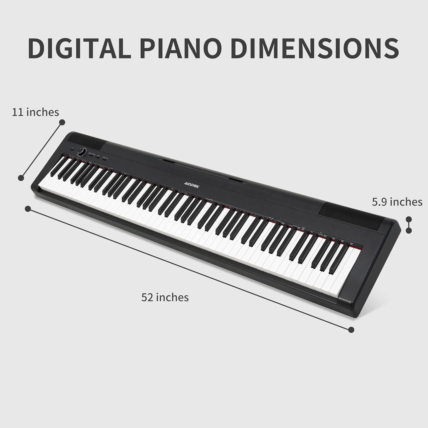 AODSK Weighted Piano 88-Key Beginner Digital Piano,Full Size Weighted keyboard S-200U+AODSK Adjustable Wooden Piano Bench ALP-22