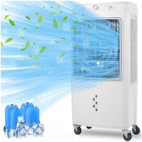 4100CFM SwiftCool Swamp Cooler with Remote, 4 Ice Packs, 3 Modes & Speeds for Indoor Outdoor Use - 15.8 Gallon