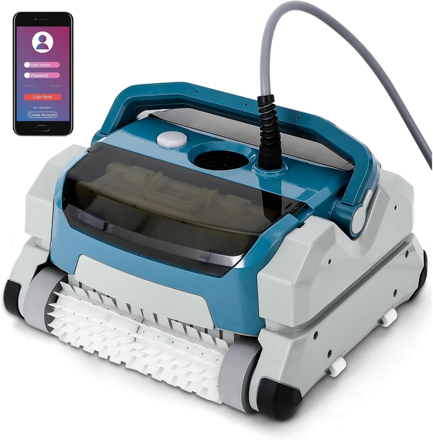 Automatic Pool Vacuum，Cordless Pool Vacuum Robot with 210 Mins Continue Working, Wall Climbing Scrubber Brush, Ideal for Cleaner for Wall, Floor and Auto Mode