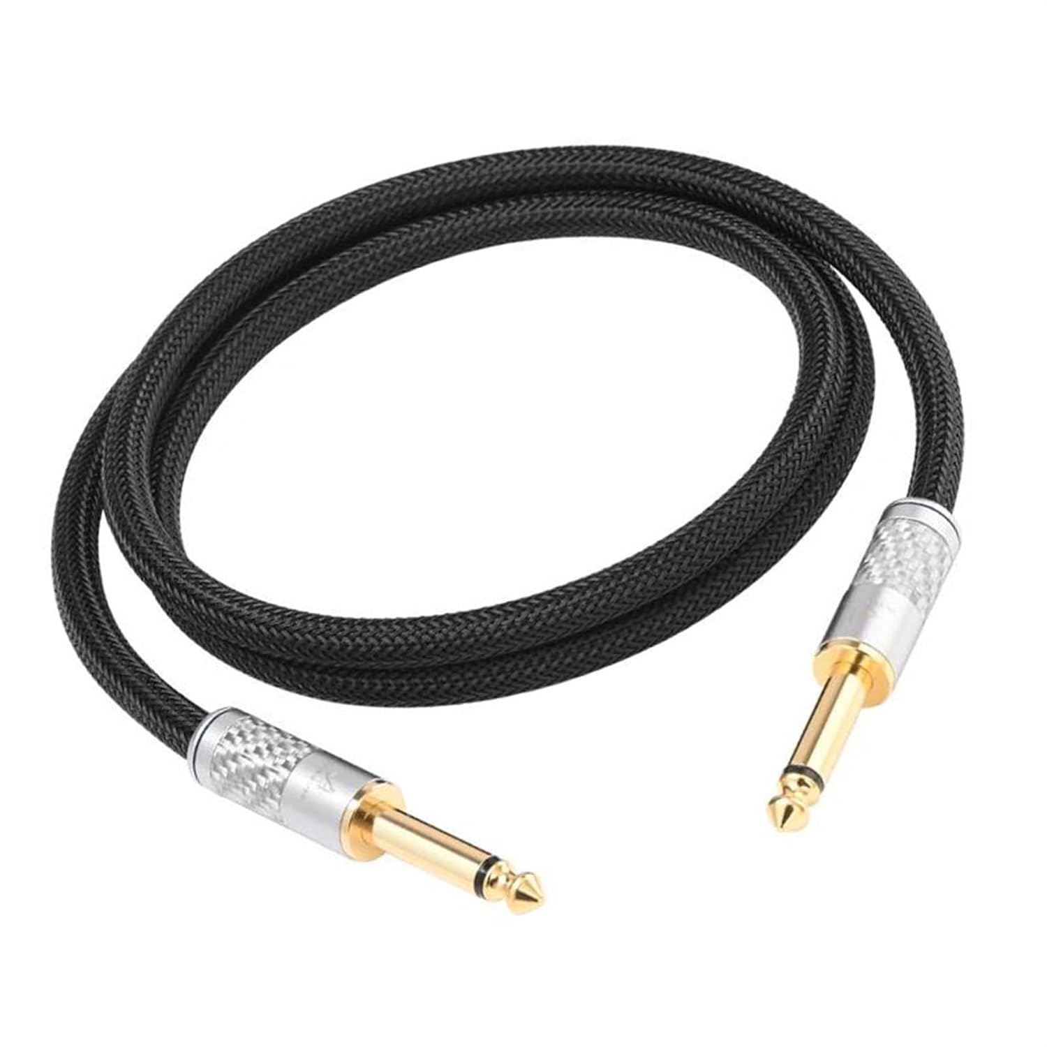 Pro Audio Cable 6.35mm Aux Guitar Cable Gold Plated Mono 6.35 TS Male to 6.35 TS Male Guitar Amplifier Cable(0.75m)