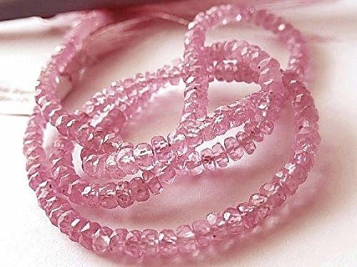 sapphire gemstone. precious gemstone bead. pink sapphire faceted rondelle 3.5mm 4