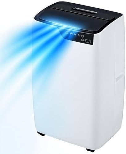 12000 BTU Portable Air Conditioner, Smart Portable AC Cools Up to 550 Sq.Ft, Standing Quiet Cooling Portable AC Unit with Remote Control, for Large Room, Office, Garage