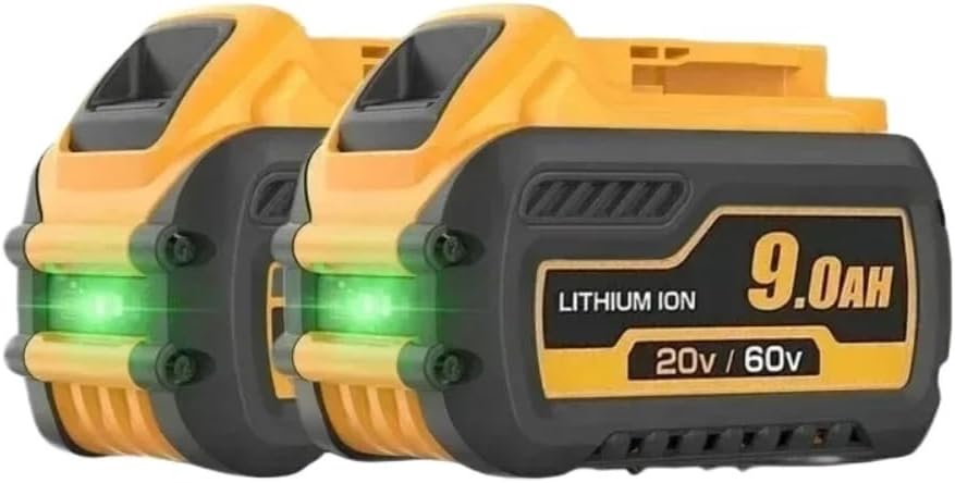 20V/60V MAX 18000mAh Li-ion High Capacity Battery - Flexvolt Compatible with DeWalt - DCB609/DCB547-XJ/DCB200 Replacement - Cordless Power Tool(60V 9.0Ah 2PACK)