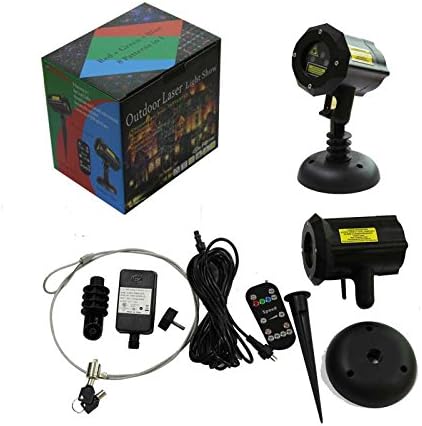 LedMall Motion 8 Patterns in 1 Red, Green, and Blue Outdoor Christmas Laser Lights Projector with remote control and Security Lock