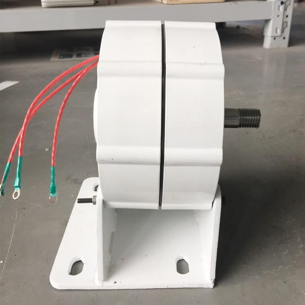 Wind Power Turbine Generator Low Speed 800W 1000W 12V 24V 48V Gearless Permanent Magnet Generator AC Alternators Use For Wind Turbine Water Turbine (Color : Without base, Size : 12V_500W)