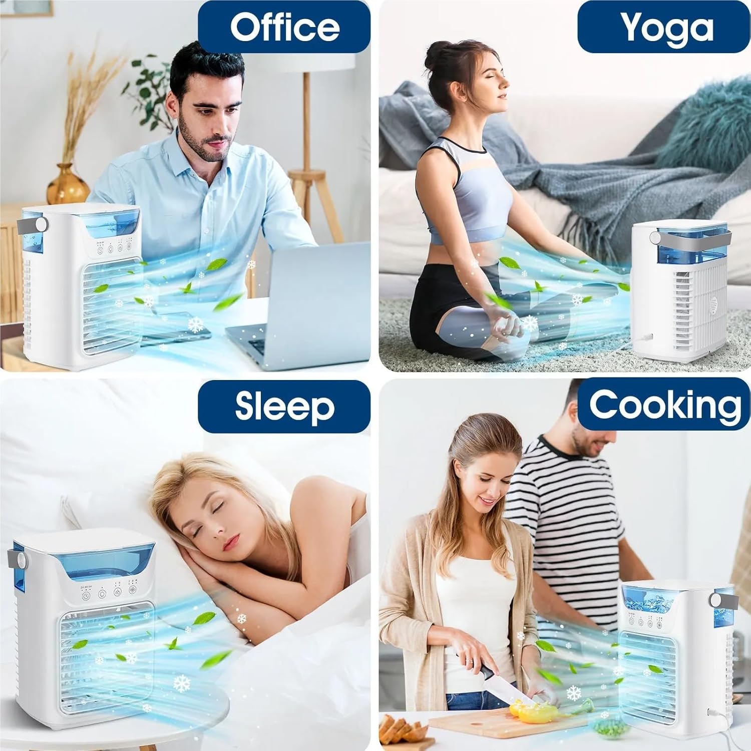 Portable Air Conditioner, 3 IN 1 Portable Air Conditioning Fan Household Multi-function Humidifier,Desktop Fan for Home Outdoors