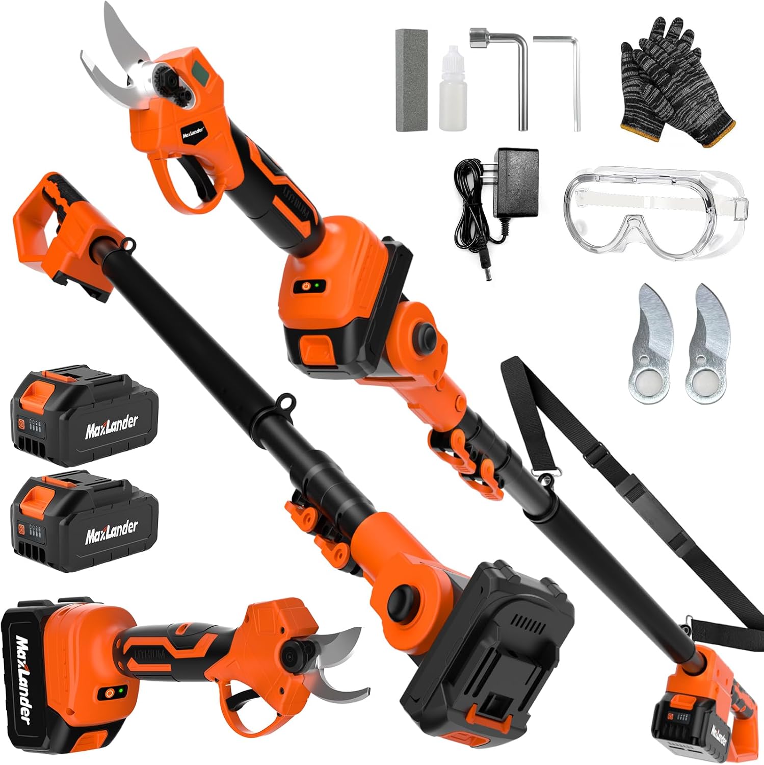Maxlander 2-IN-1 Electric Pole Pruning Shears Cordless, 1.2
