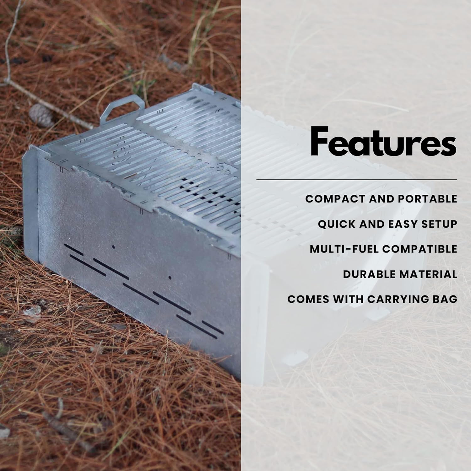 Fish Grilled BBQ & Fire Pit | Portable, Durable, 2mm Galvanized Steel | With Foldable Special Box