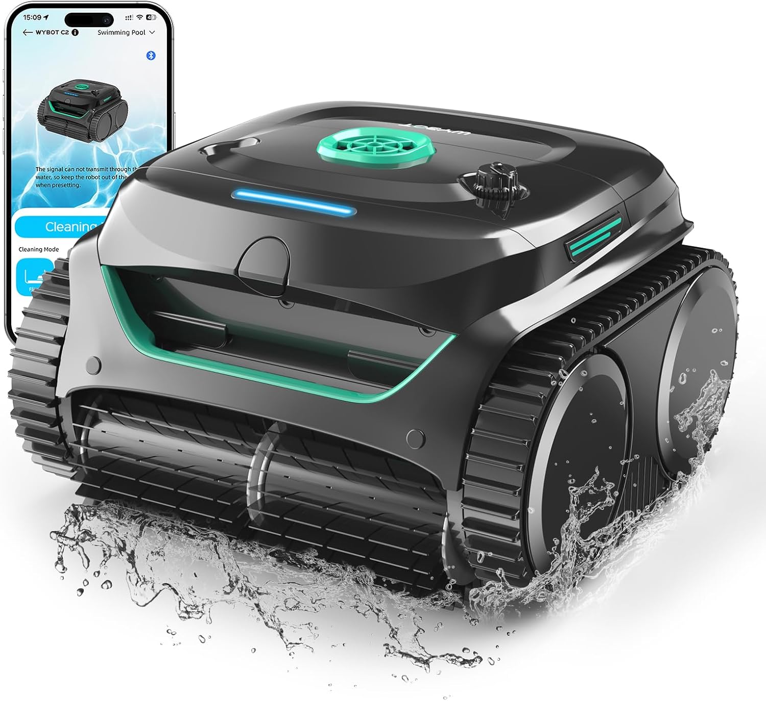 (2025 New) WYBOT C2 Cordless Robotic Pool Cleaner, up to 2152 Sq.ft, 180 mins, Pool Robot Vacuum for Inground Pools with Ultra-fine Filter, Triple-Motors, 7 Cleaning Modes, App Control