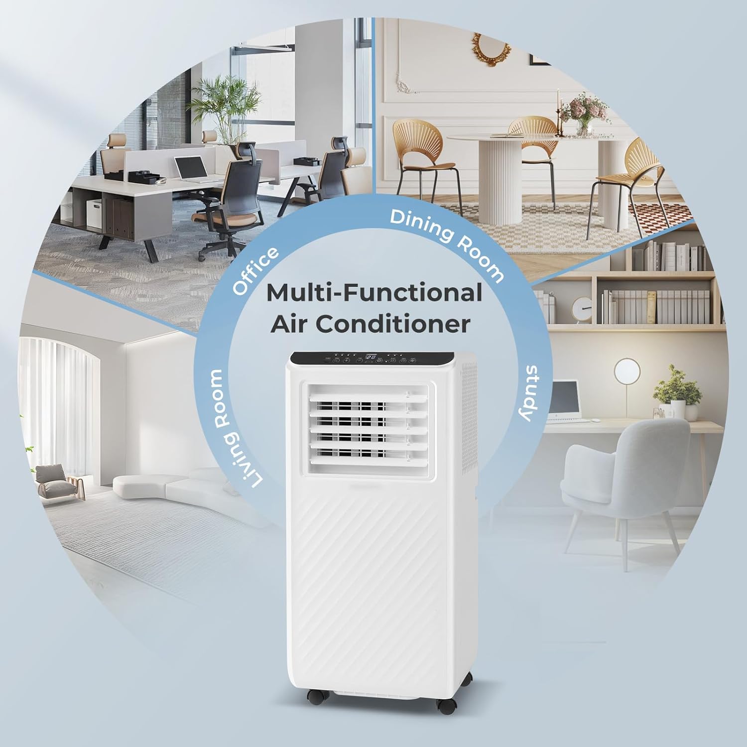 LDAILY 8000 BTU Portable Air Conditioner, 4-in-1 AC Unit with Cooling, Fan, Dehumidifier & Sleep Mode, 24H Timer, Remote Control, Window Kit for Bedrooms & Office up to 250 Sq.Ft. (8000BTU)