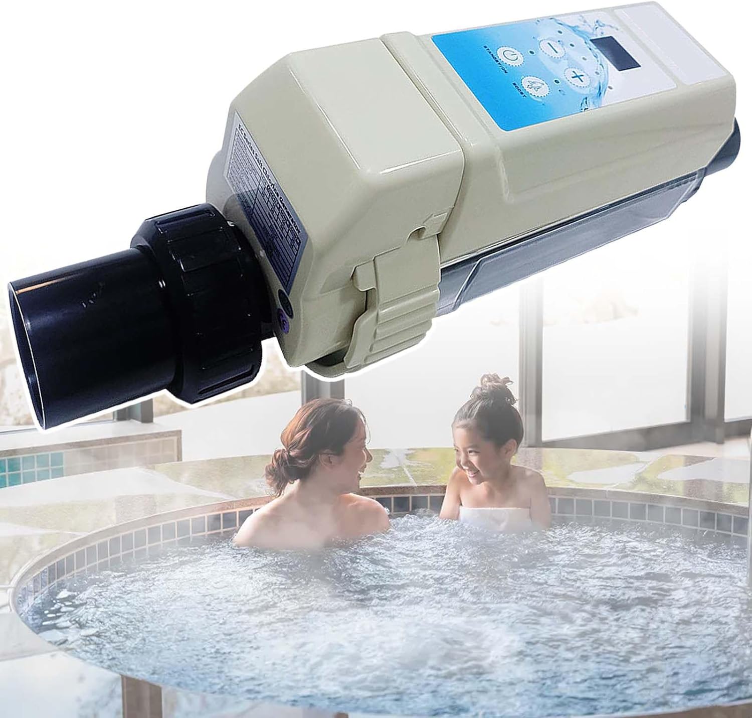 Salt Water Chlorine Electrolyzer,8g/12g/16g/20g/h,Adjustable Pools Saltwater Chlorinator Generator,10 to 40℃ Water Temp Protection,20g/h