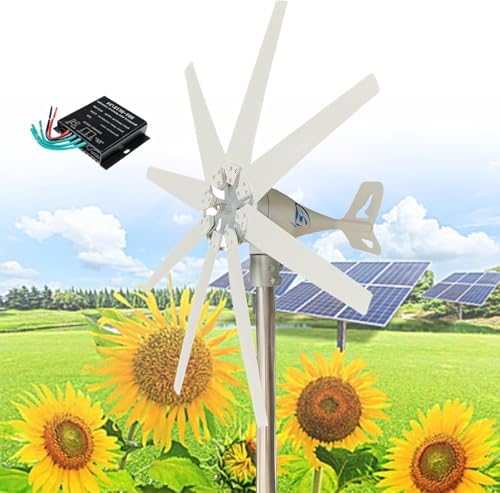 High-Efficiency 16000W Wind Turbine Generator Kit - 8-Blade MPPT Controller for 12V/24V/48V Systems - Perfect for Home Renewable Energy - Durable Permanent Magnet Design