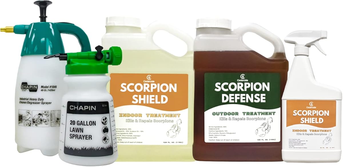 Cedarcide Indoor & Outdoor Scorpion Treatment Kit (Large) - Cedar Oil Pest Control Sprays - Kills & Repels Scorpions and Other Pests Guaranteed in Home and in Yard - Pet Safe