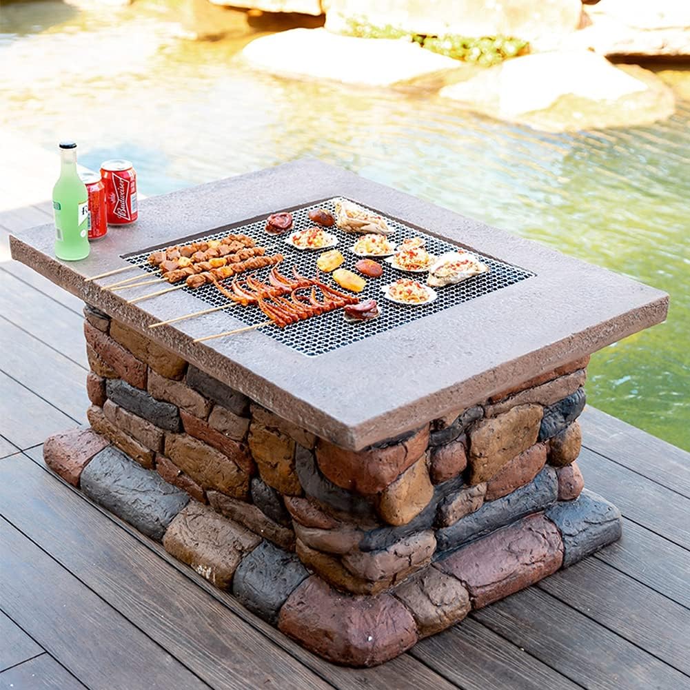 Household Charcoal Grill, Stone Grill, Outdoor Outdoor Garden Barbecue Fire Pit Courtyard Grill Stove