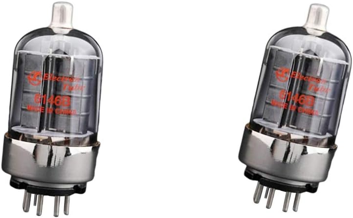 6146B Vacuum Tube Set of 2, Low-Noise High Power Audio Tube for Guitar Amplifier, HiFi Stereo Equipment, Metal Construction
