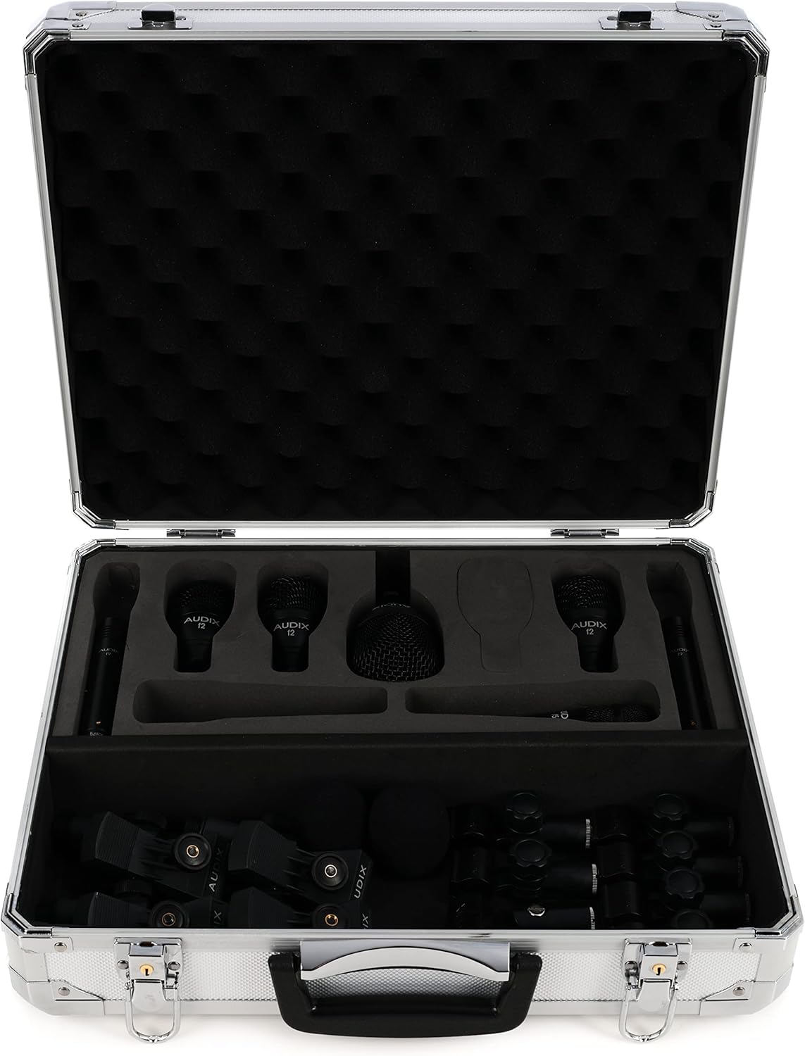 AUDIX FP7 Fusion Series 7-Piece Drum Mic Kit for Kick, Snare, Toms, and Overheads with Travel Case - Black