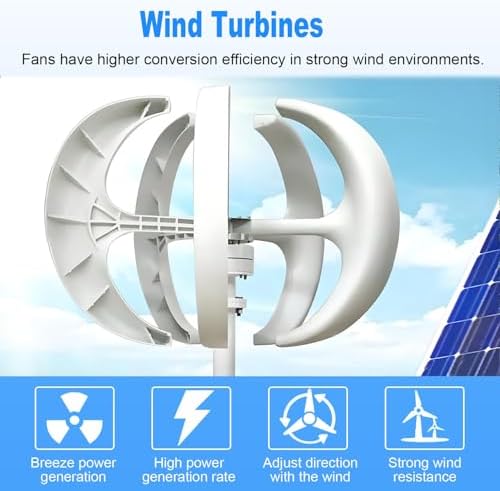 5-Blade Vertical Axis Wind Turbine Generator - 24V for Monitoring Equipment, Street Lighting, Ships & Offshore Platforms - Efficient Renewable Energy Solution