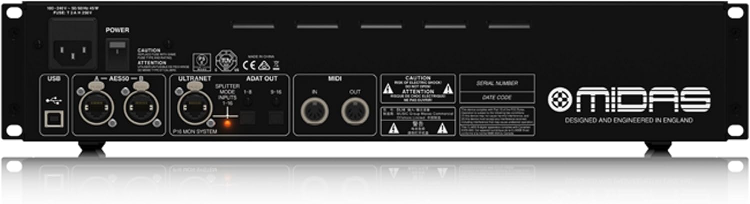 Midas DL16 16 Input, 8 Output Stage Box with 16 Midas Microphone Preamplifiers, ULTRANET and ADAT Interfaces