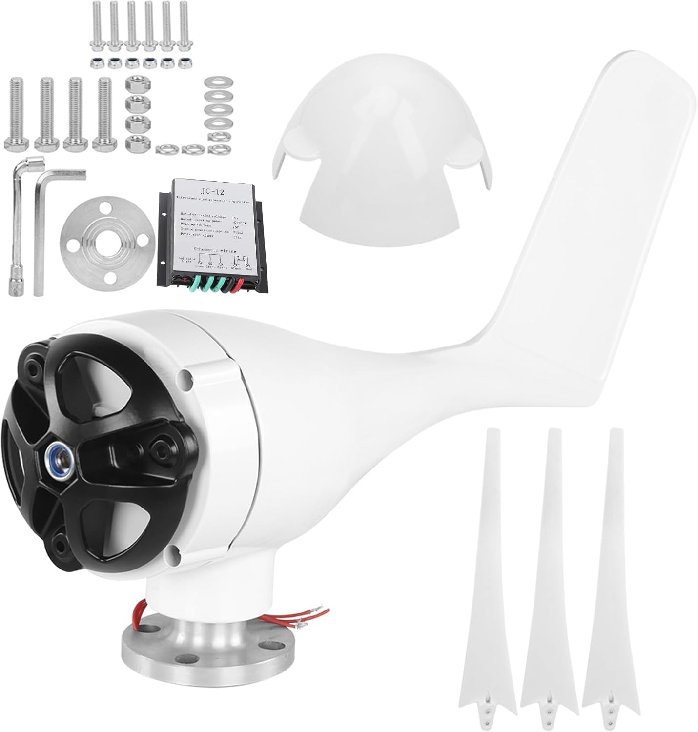 Wind Turbines Kit, Convenient Practical ElectromagneticYaw Small Wind Generator, for Marine Home Charging Boats (12V)