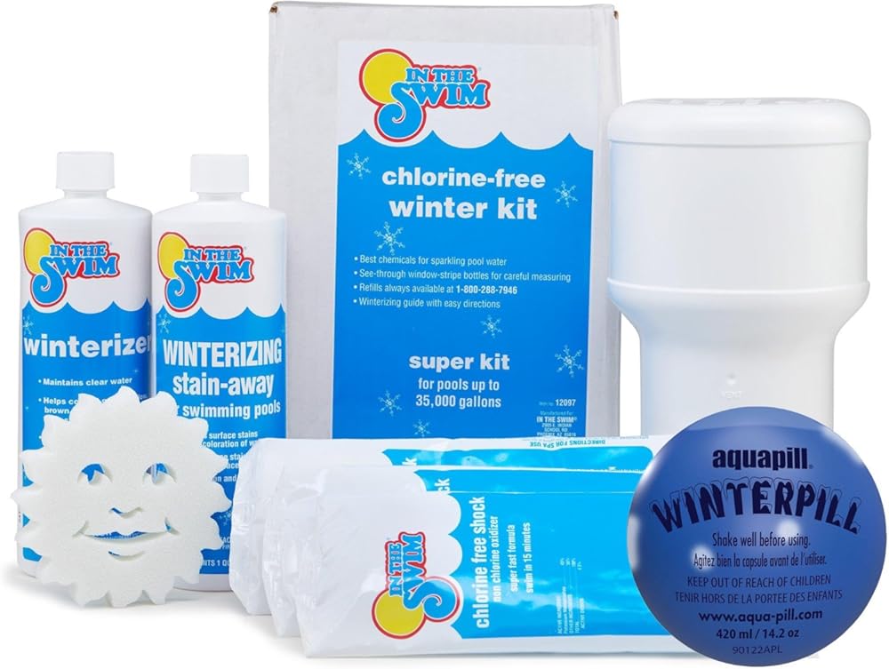 In The Swim Pool Closing Kit and Winter Pill Bundle - Winterizing Chemicals for Above Ground and In-Ground Pools - Up to 35,000 Gallons
