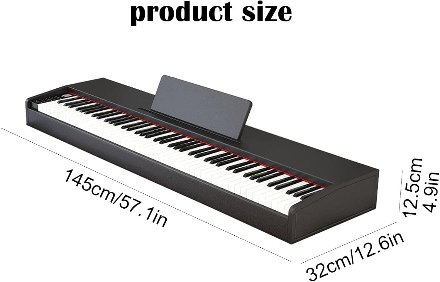 Digital Piano Keyboard 88 Key Electric Piano With Sustain Pedal And Piano Stand Supports MIDI USB Audio Mic And Headphones Classic Keyboard Piano For Adults Children And Beginners(Black)
