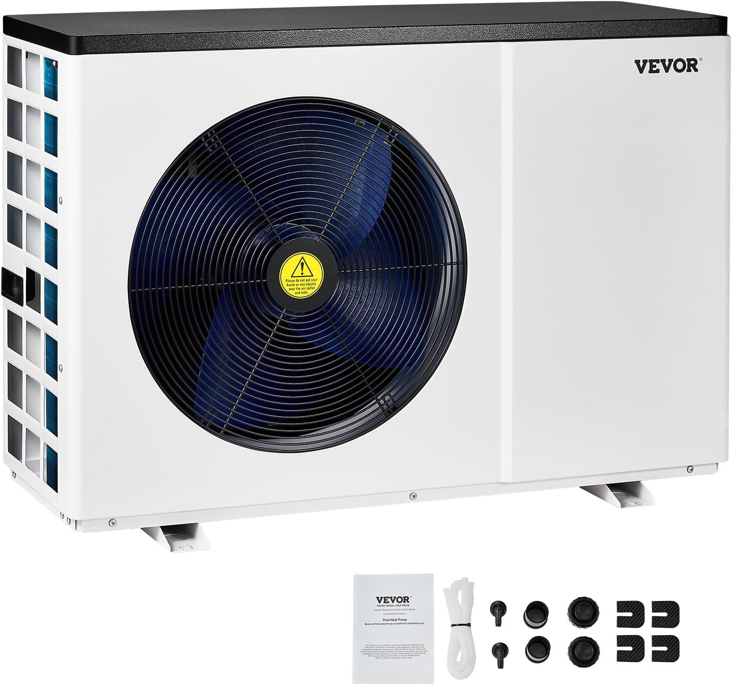 VEVOR Electric Pool Heat Pump, 35,830 BTU, Fits 6,605-13,209 Gallon Above & In-Ground Pools, Low Noise Heating & Cooling, Energy-Saving Water Heater AC208-230V 60Hz