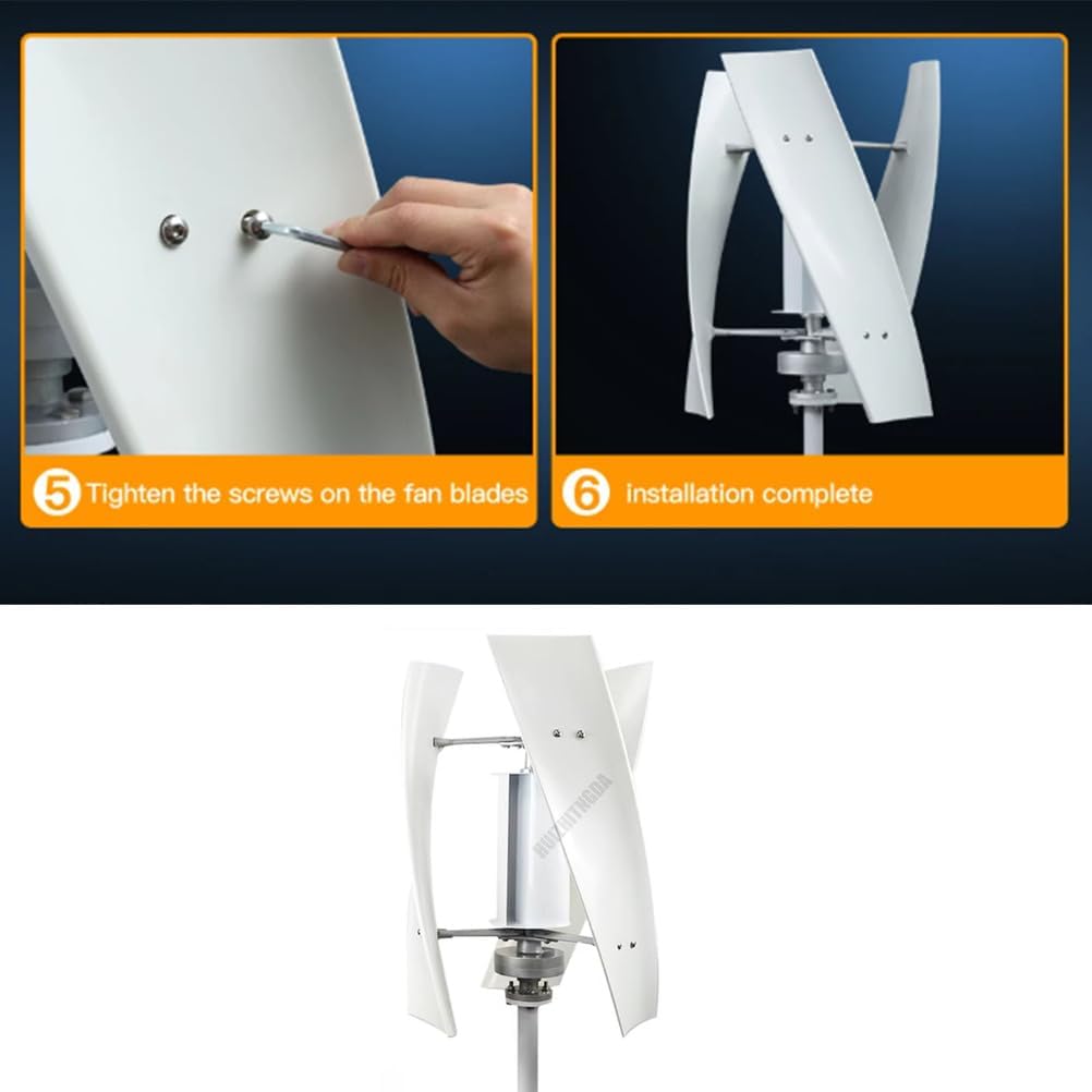 3000W Outdoor Magnetic Levitation Wind Turbine Kit,No Noise 3 Blade 12V-220V Vertical Portable Wind Turbine W/Controller for Home, Garden Lighting