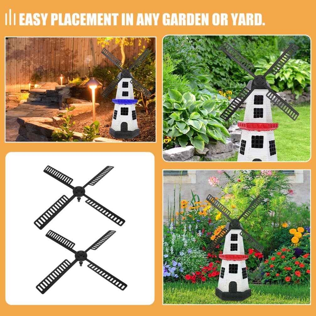 Windmill Fan Blades 20pcs Garden Windmill Fan Plastic Wind Mill Leaf Outdoor Wind Mill Part for Wind Mill