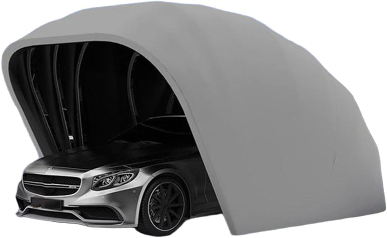 Mobile Folding Garage, Outdoor Portable Garage Party Tent, Super Sturdy Carport, Retractable Automatic Stainless Steel Garage for Vehicles, Motorcycle, Bike,Fullyautomatic,6.4 * 2.8 * 2.65m