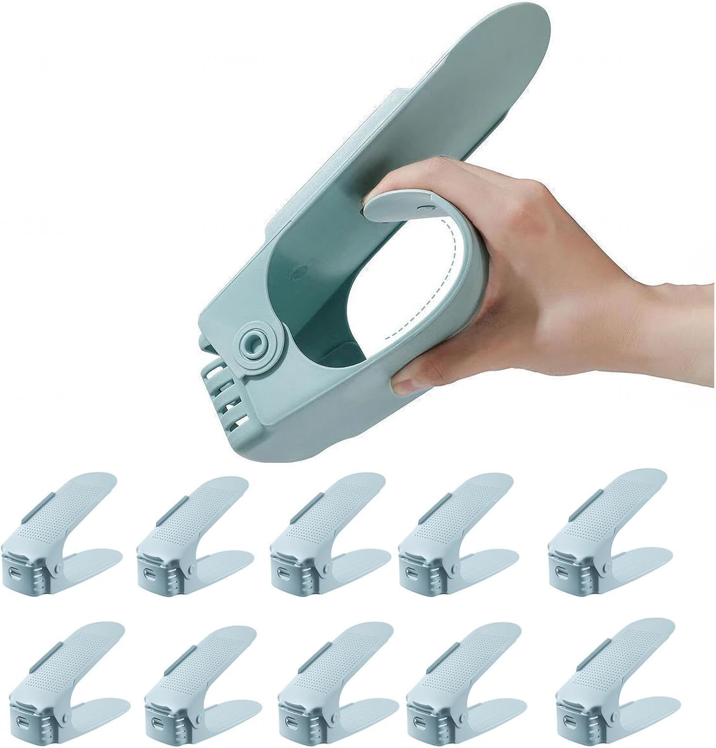 Shoe Stacker, Adjustable Shoe Stackers for a Pair of Shoes, Double Deck Shoe Organizer for Closet for Closet Organization,Blue-30