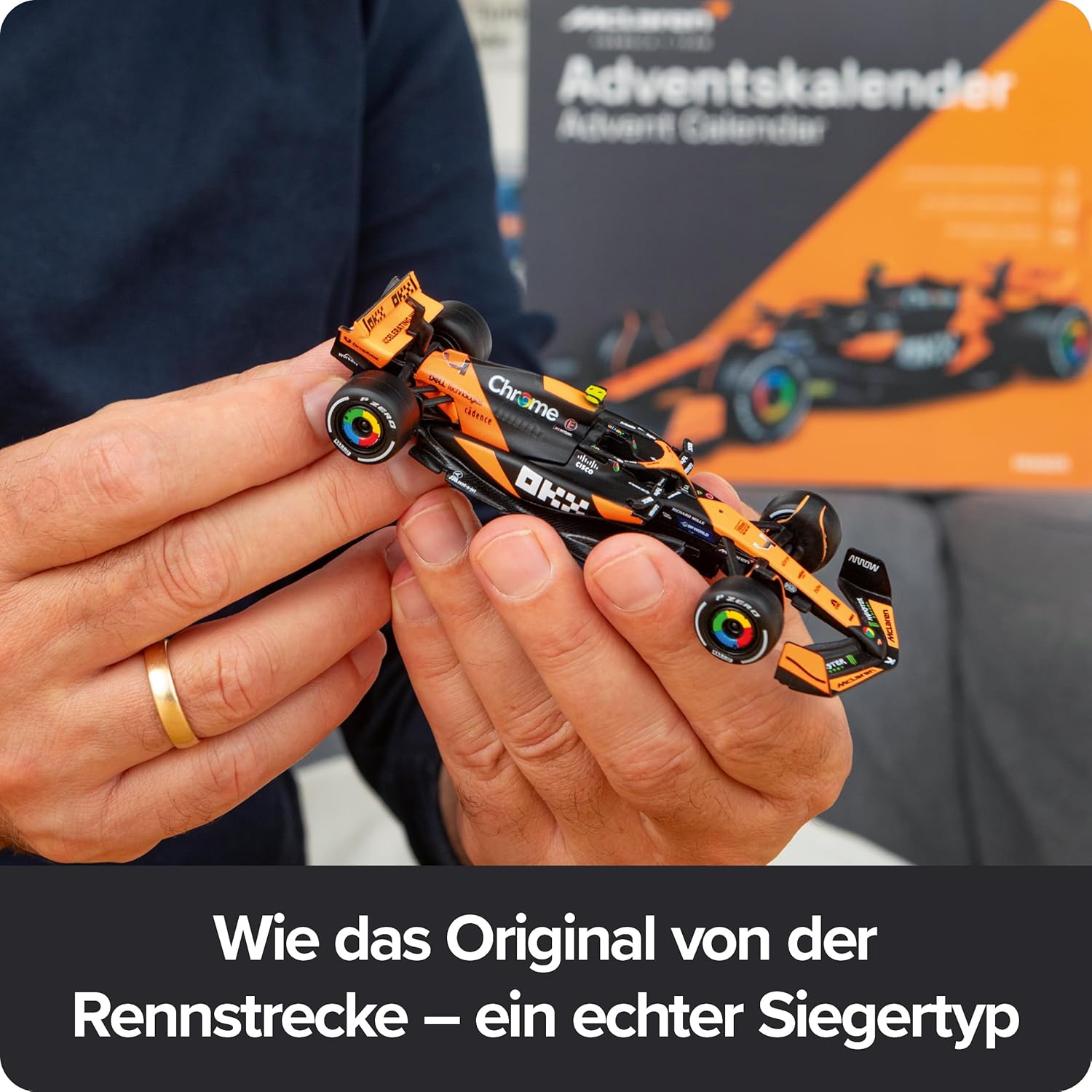 FRANZIS 67391 McLaren Racing Advent Calendar 2025 Model Kit in Scale 1:43 Includes Sound Module and 52 Page Accompaniment Book