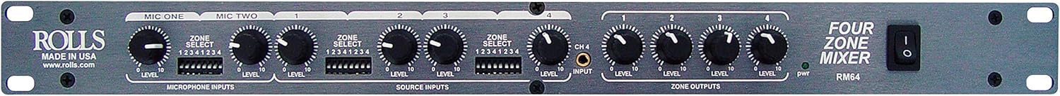 Rolls RM64 Four Zone Mixer,Black