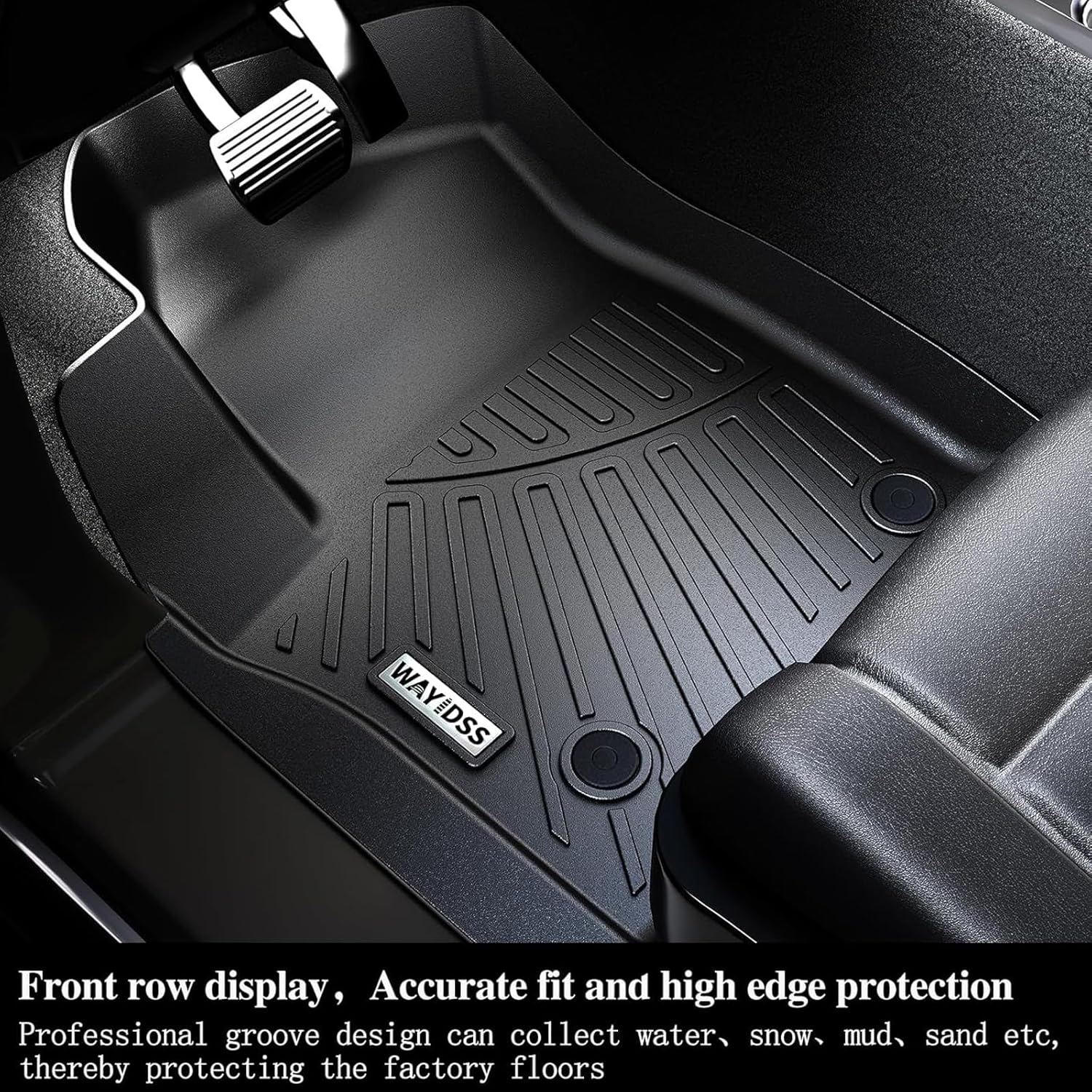 Floor Mats for Cadillac Vistiq EV (Only Fit 6 seat) with Cargo Mat & Backrest Mat, TPE All Weather Protection Full Set Car Liners Accessories 2nd & 3rd Row Covering The Backrest Mat