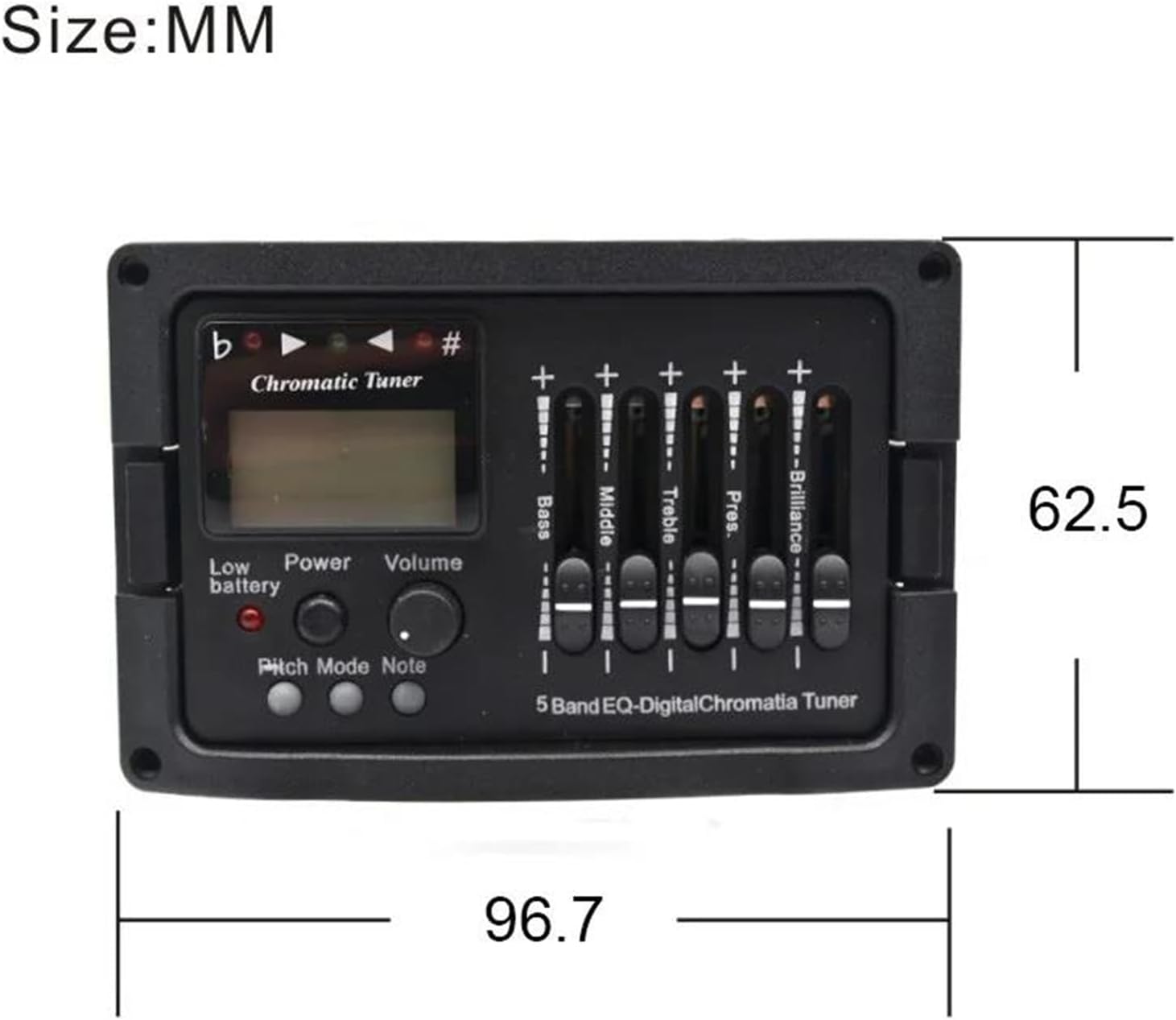 acoustic guitar pickup kit 10 Pcs 5 Band Acoustic Guitar Preamp EQ Equalizer Classical Acoustic Guitar Amplifier Digital Blend Tuner Piezo Pickup(Without Endpin)