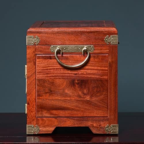 Elegant Mahogany Jewelry Organizer Box - Stylish Wooden Treasure Chest for Earrings, Necklaces, Bracelets & Accessories - Chic Storage Solution for Dressing Tables (11.4