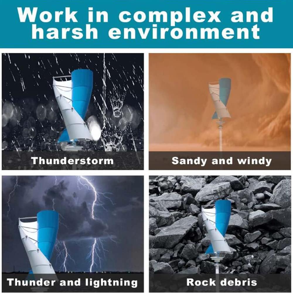 12000W Vertical Axis Wind Turbines Generator Kit, 12V 24V 48V Vertical Axis Wind Turbine with Wind Solar Hybrid Controller for Home Use