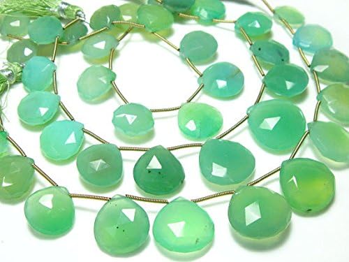 13 inch natural beads strand of 12-15mm faceted heart chrysoprase chalcedony gemstone briolletes beads for DIY jewelry - necklace, bracelet, earring, ring.