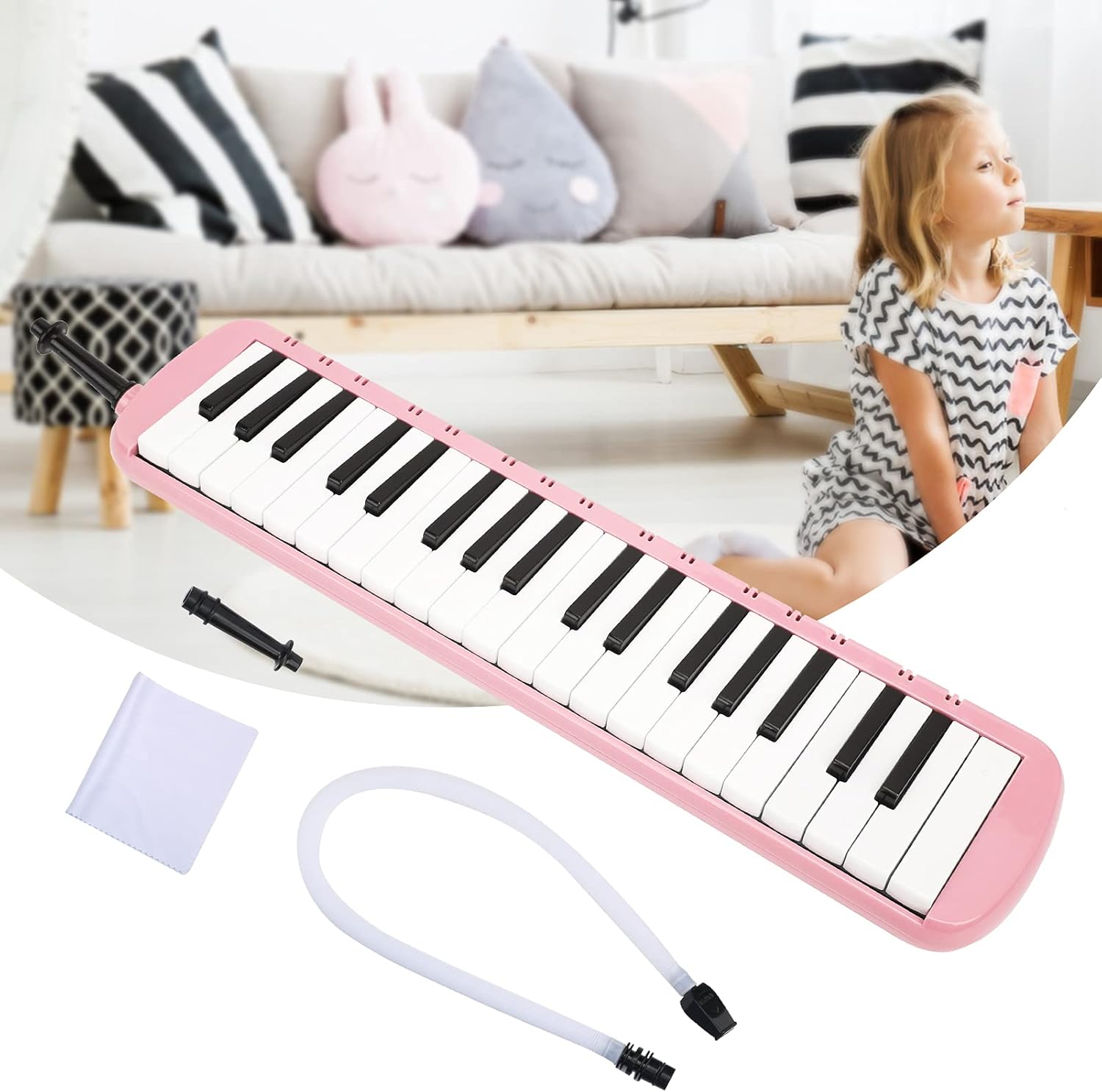 37 Key Melodica Musical Instrument, Air Piano Keyboard, Blow Keyboard Wind Instrument for Adults
