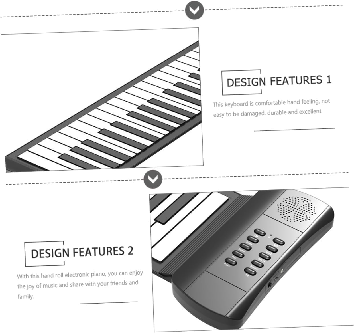 Portable Key Roll-up Piano Silicone Folding Electronic Keyboard for Beginners Travel-friendly Music Instrument for Boys and Girls and Adults High-fidelity Sound Stereo Speakers