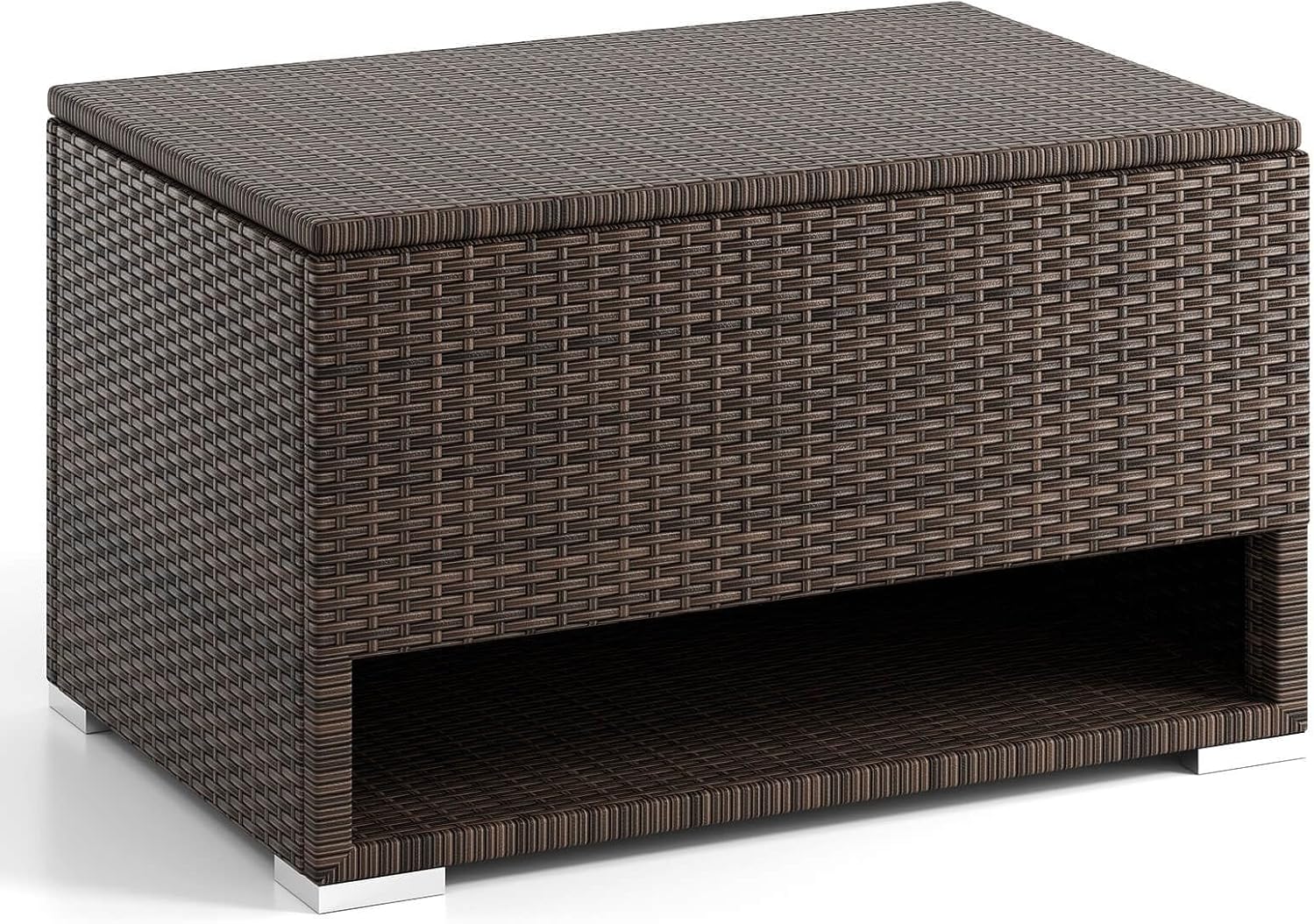 48 Gallon Deck Box with Shoe Rack Waterproof Liner Lid Outdoor Storage Box