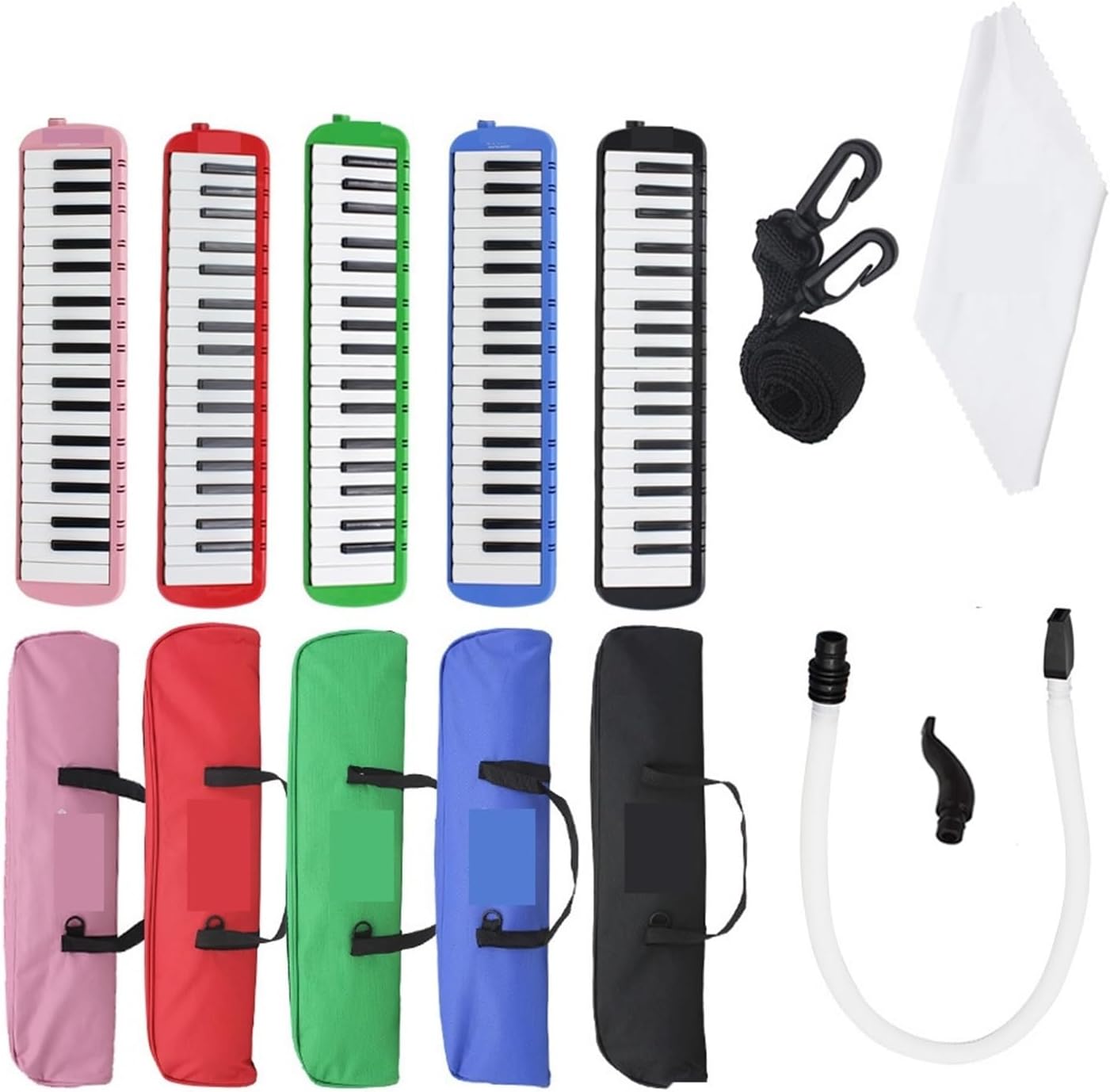 Melodica 32/37 Keys Melodica Piano Keyboard Style Musical Instrument Harmonica Mouth Organ With Carrying Bag Mouthpiece(37 Keys Blue)