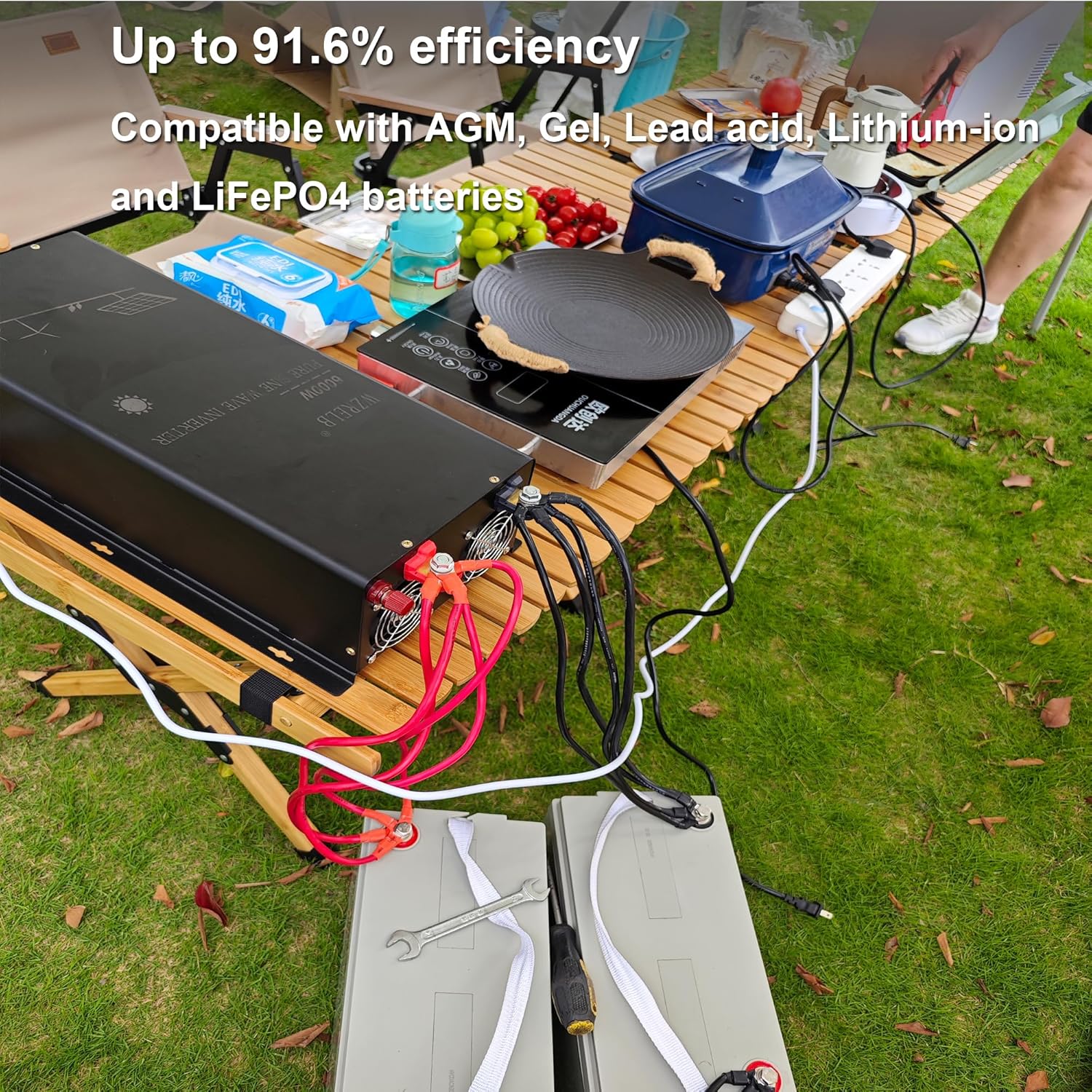 WZRELB 8000W 48V Pure Sine Wave Inverter,48 Volt DC to AC 120V 240V Split Phase Power Inverter,15ft LCD Remote Panel,2*AC Hardwire Terminal,16KW Surge