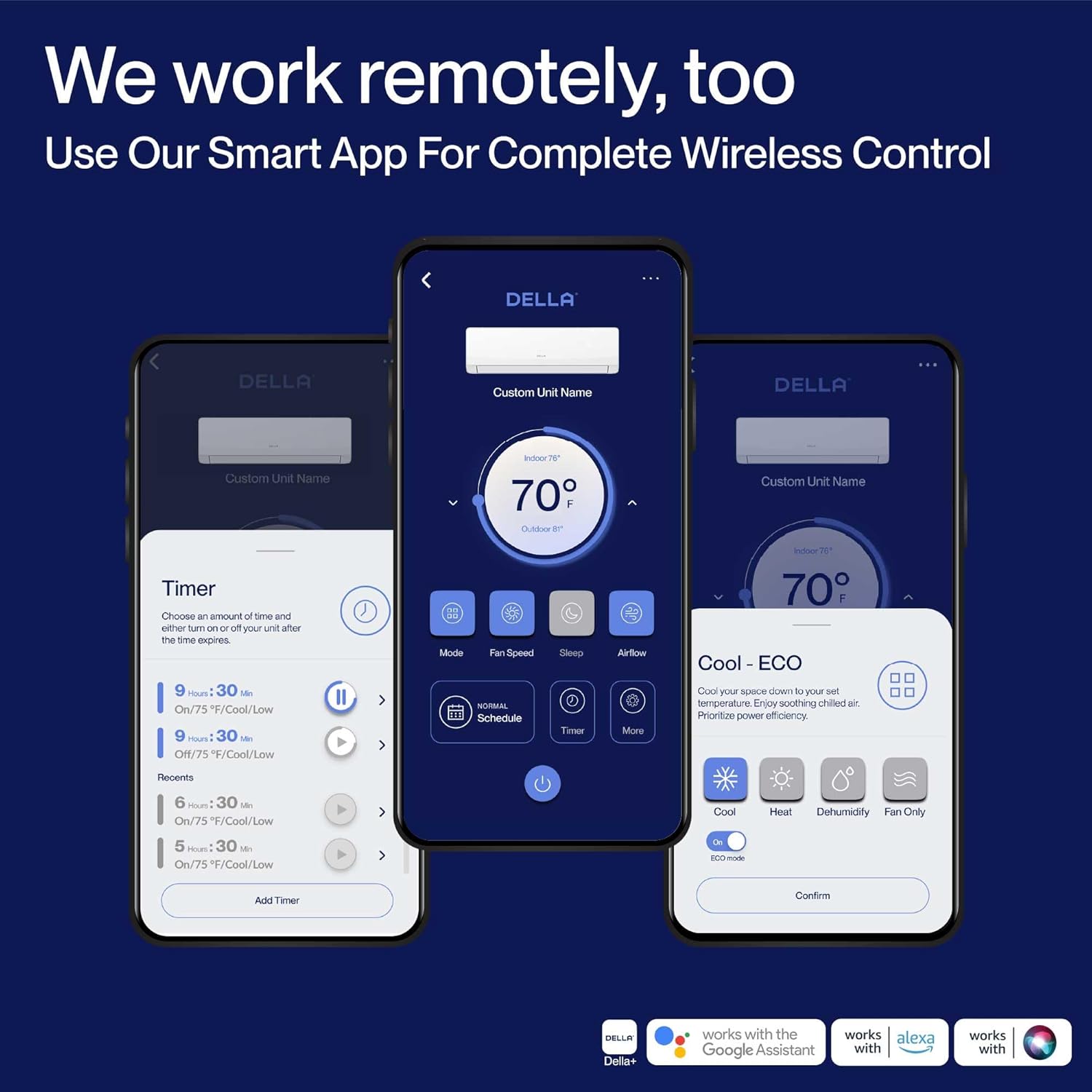 DELLA 18K BTU 2 Zone 7000 7000 BTU Mini Split AC & Heat Pump, Energy Star 22 SEER2 Inverter 230V Ductless AC System for Rooms up to 600 Sq.Ft, WiFi & Voice Control, Pre-Charged,16.4ft Install Kit