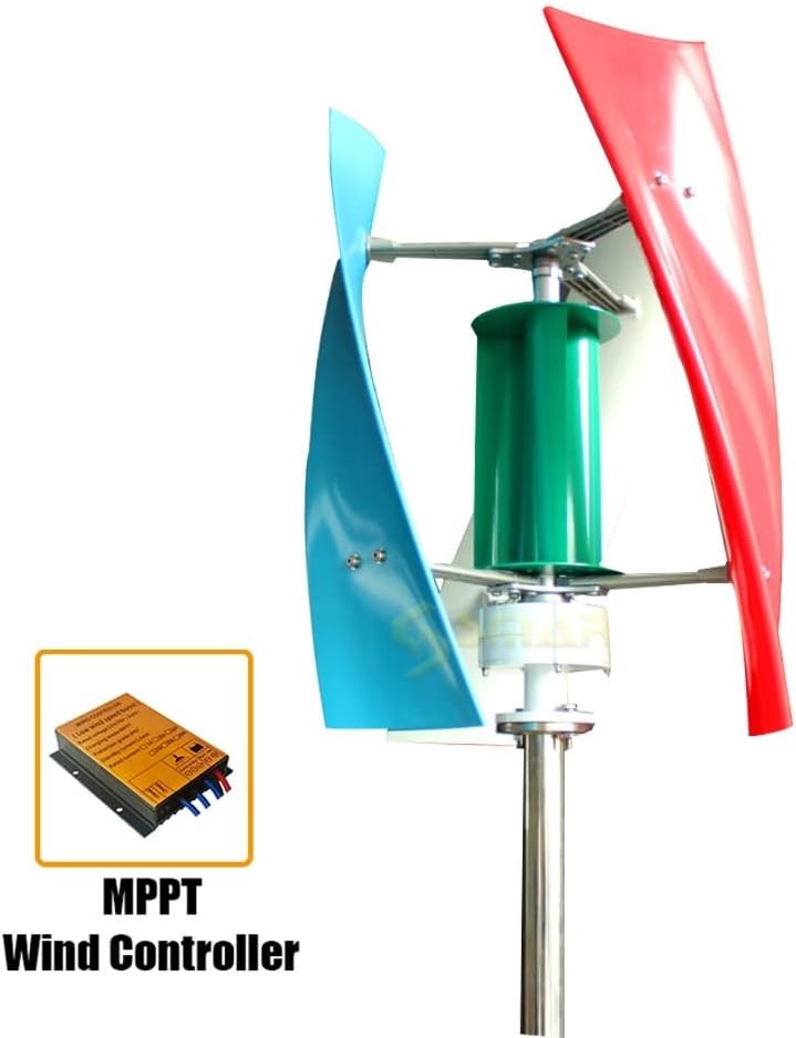 Wind Power Turbine Generator 1500W Wind Generator Inner Air Duct Alternative Energy Wind Turbine Power Permanent Maglev 12v 24v with MPPT Controller (Color : MPPT Controller, Size : Multicolor_12V)
