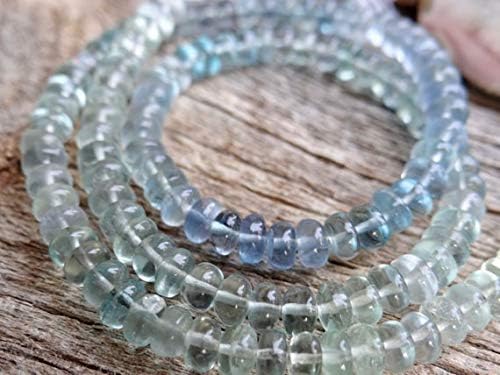 hard to find shaded paraiba green blue fluorite | smooth plain rondelles | ~4-5mm | sold in sets of 14 rondelles